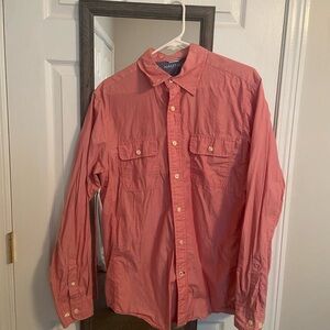 Nautica Pink Casual Button Down Shirt with Long Sleeves